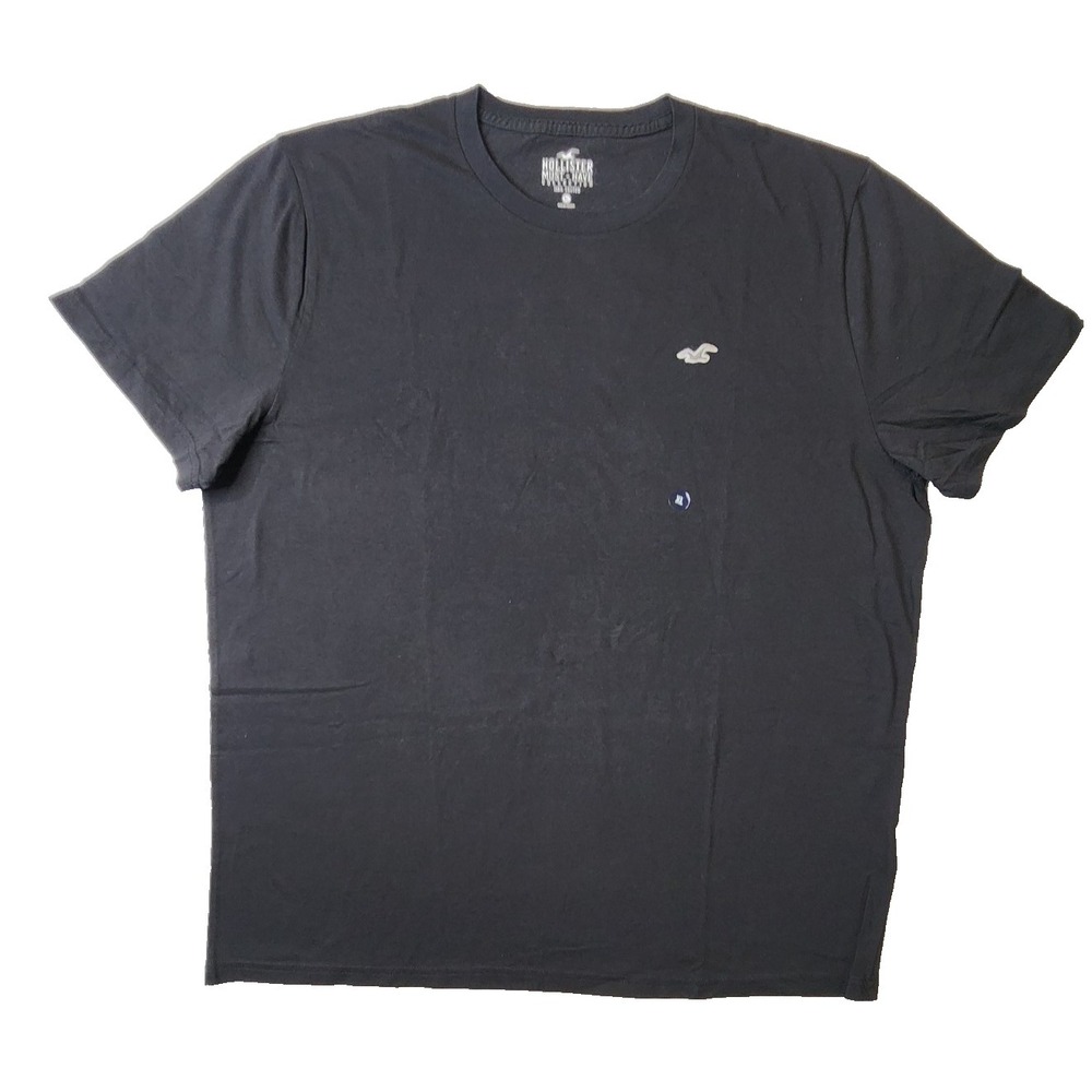 Hollister Men's T-shirt Short Sleeve Embroidery Logo, Black Size XLarge NWT